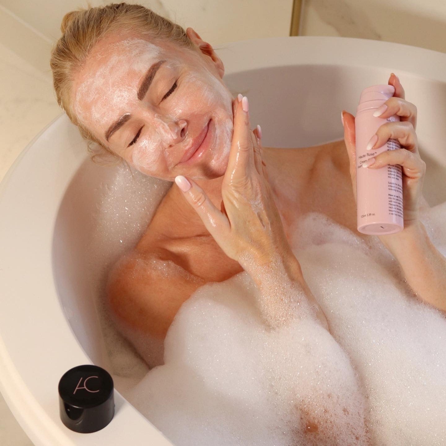 Haute Rose Cream Clay Foaming Cleanser - Amanda Caroline Beauty